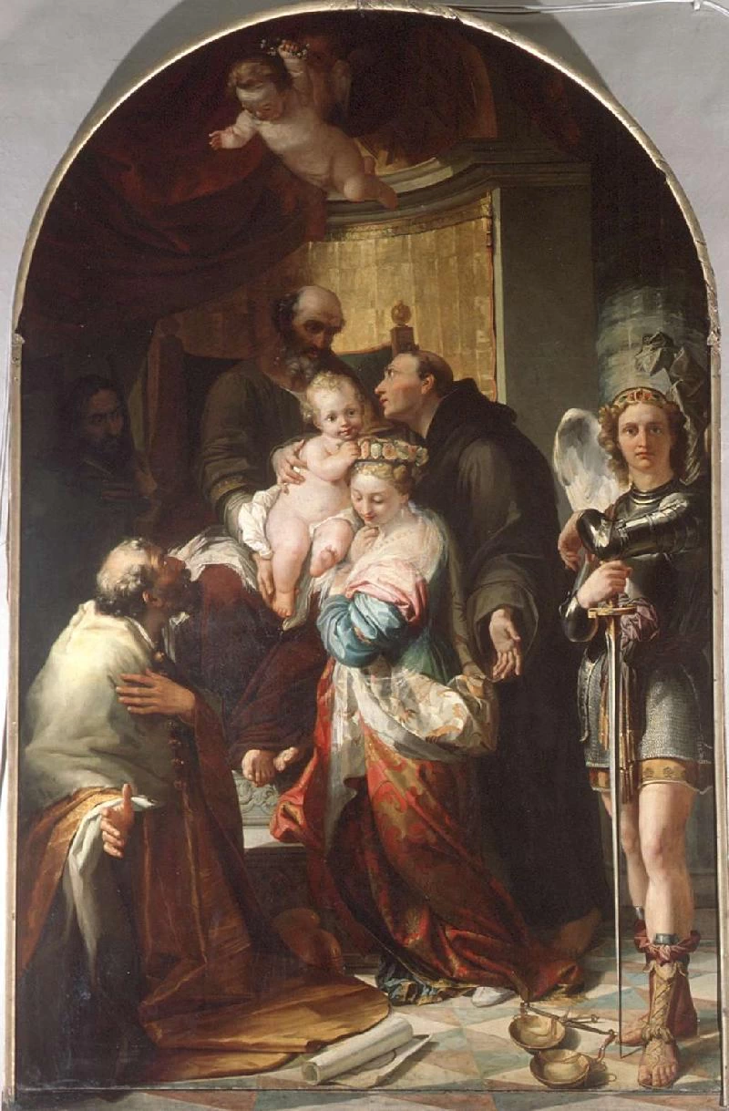 San Giuseppe con Gesù Bambino tra Sant'Adelaide, Sant'Antonio da Padova, San Lupo e San Michele arcangelo
